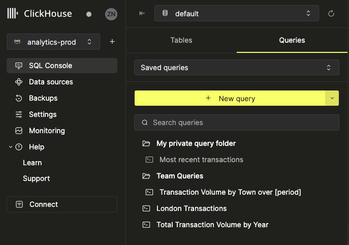 Shared with me section in the query list