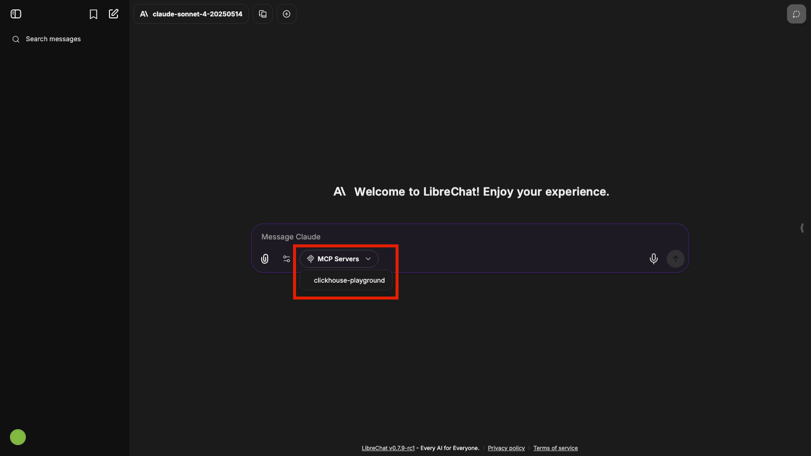 Selecione seu MCP server
